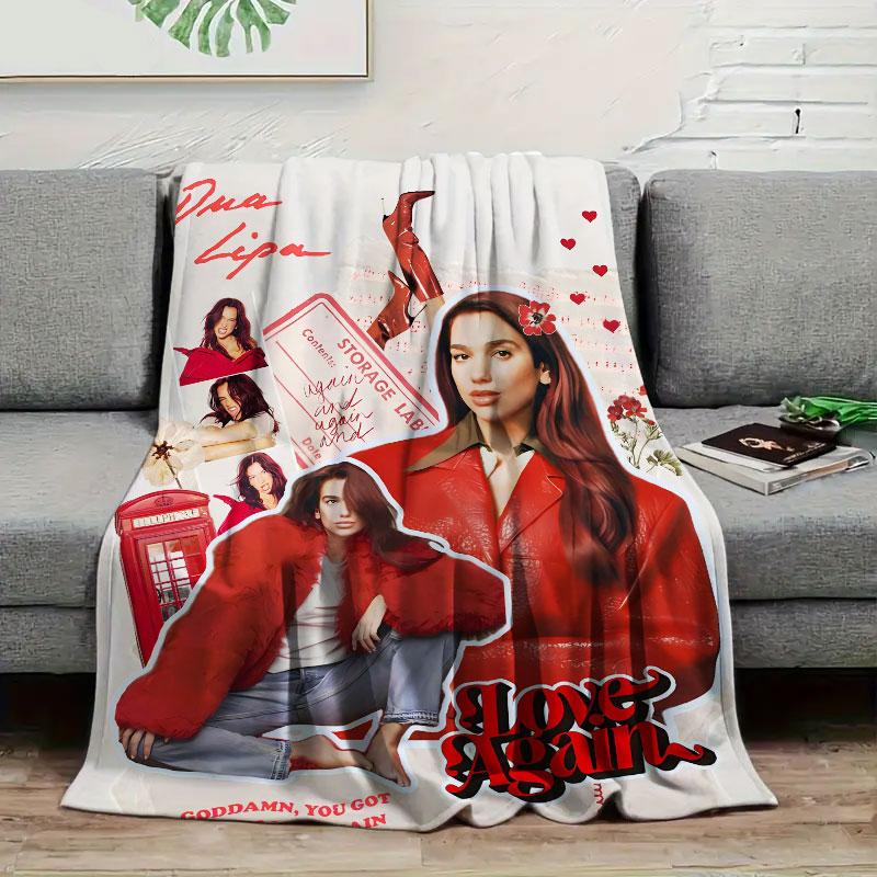 1 Pezzo Coperta in Flanella con Stampa dualipa, Alta qualità Confortevole per Tutte le Stagioni, Calore e Comfort, Perfetta per Regali di Natale
