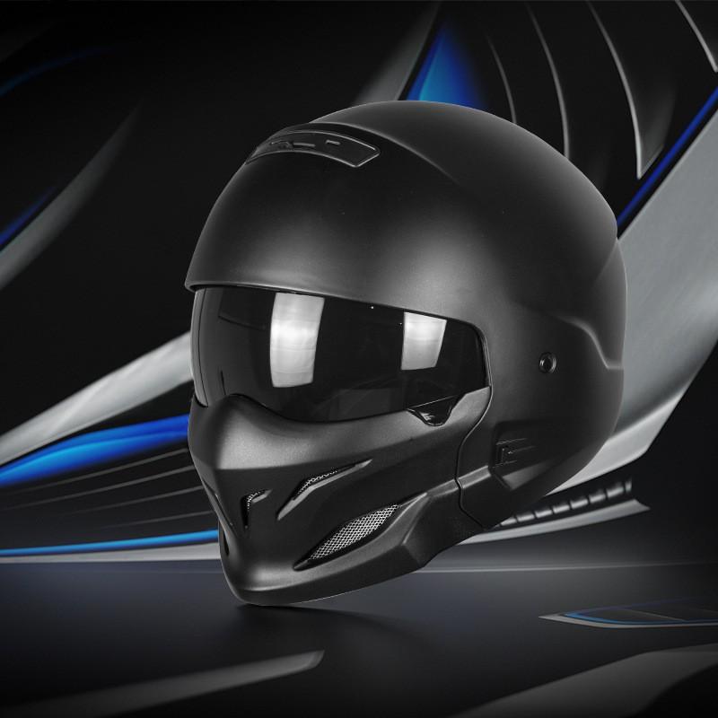 Vintage-Style Motorcycle Helmet With Bluetooth Support 3C Certified ABS Full Face Adults