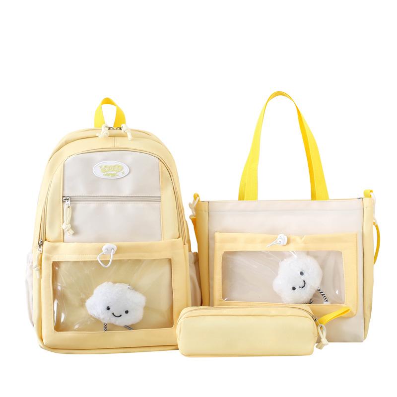 

Милый рюкзак Простой и универсальный Высокая ценность Рюкзак для ученика средней школы Милый Большой вместимости Контрастный рюкзак Рюкзак для путешествий set