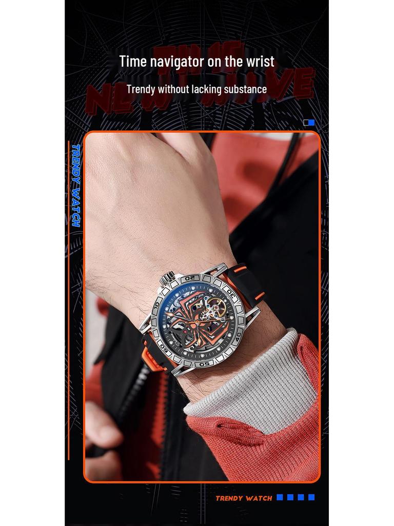 Durenwei Automatic Flywheel Men's Waterproof Luminous Spider Concept Watch