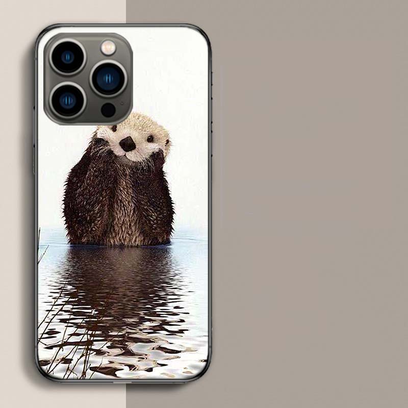 Lovely Otter Who Loves Clean Food Phone Case For Apple Iphone 16E 16 17 Pro Max Air 15 Pro 14 Plus 12 13 Mini Cover Cute
