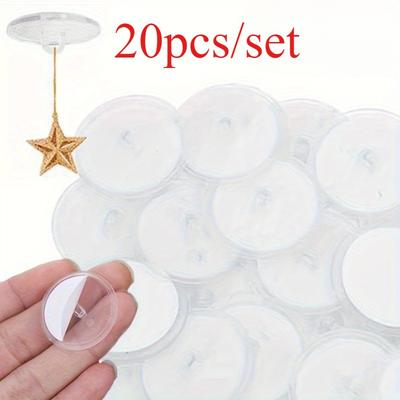 20 Stück Mini-Deckenhaken, transparent – starker selbstklebender Halt, nahtloses Aufhängen, Wandaufbewahrung, DIY-Heimdekoration, Party, Weihnachten, Flagge,