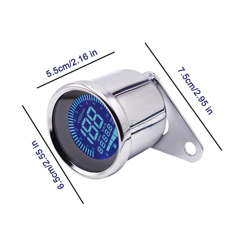 LMoDri Universal Multi-function Modified Motorcycle Instrument Digital Backlight Motorbike Car Fuel Oil Gauge Meter