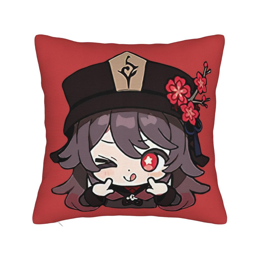 Printing Hu tao genshin impact Pillowcase Polyester Cushion Cover Decorations cute waifu anime Pillow Case Cover Bedroom Zipper