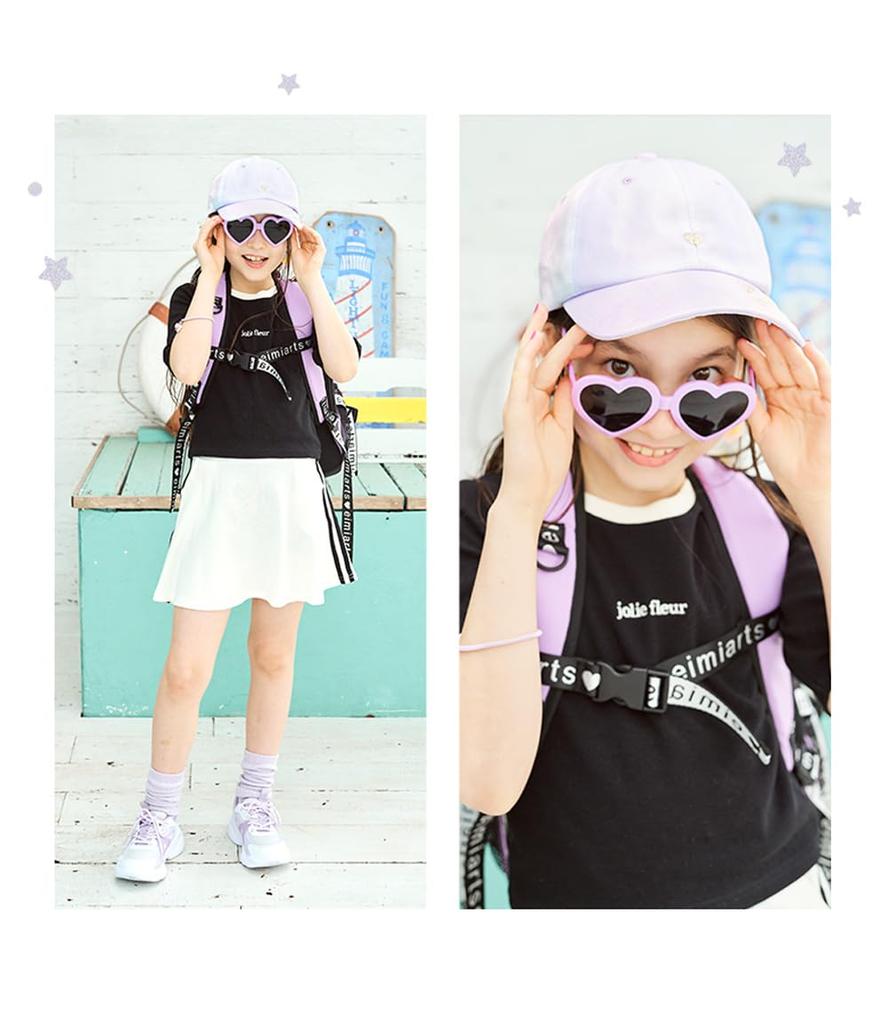 Cap for Adjustable Elementary Lavender [Arisana] Girls, Kids, Children, One-Point Design, Hat, Stylish, Cute, Size, Junior, School, Tie-Dye Pattern,