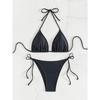 Women's Monarch Butterfly Print Triangle Bikini Set Tie Side Swimwear