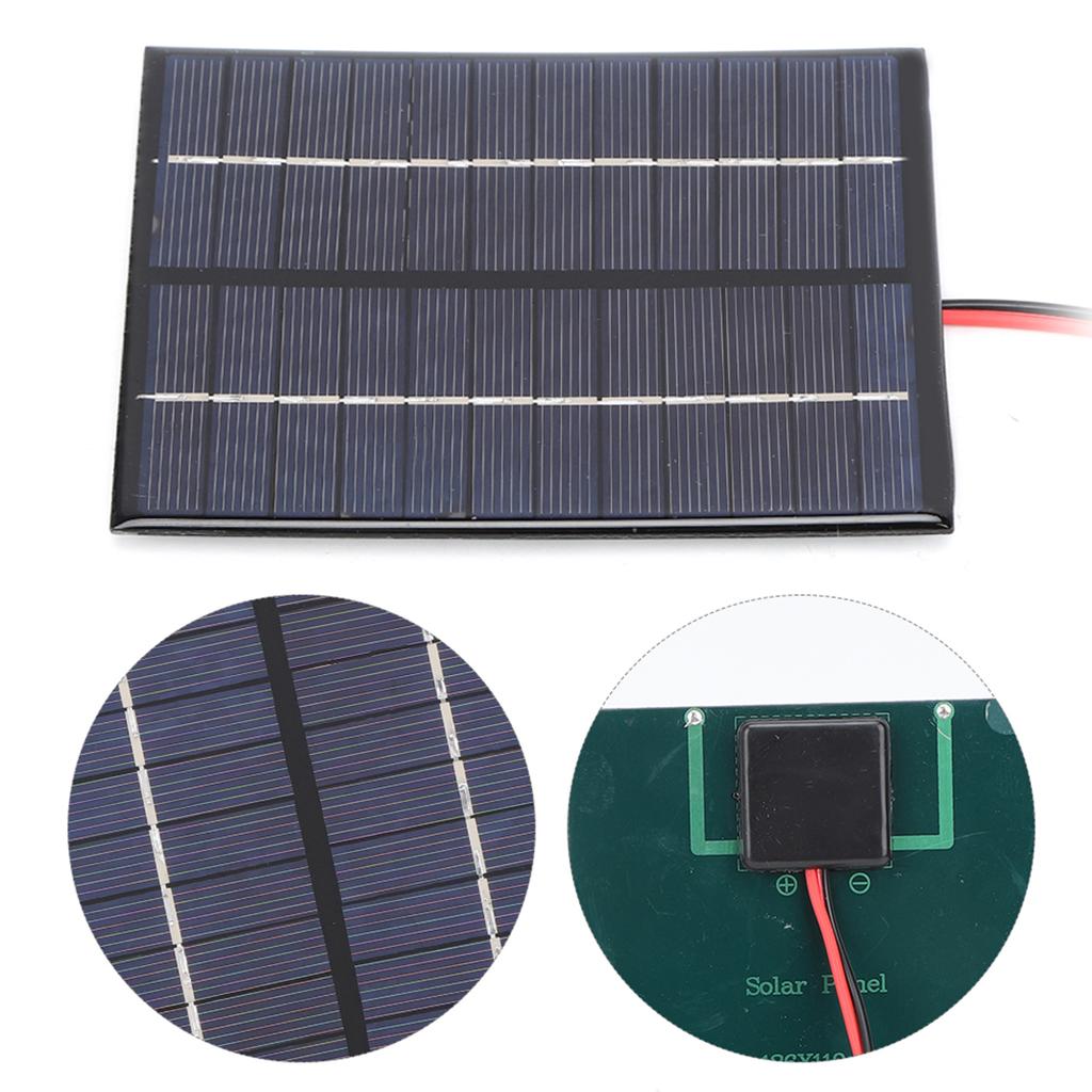 2W 12V Solar Panel Polycrystalline Silicon DIY Outdoor Portable Charger with Clip
