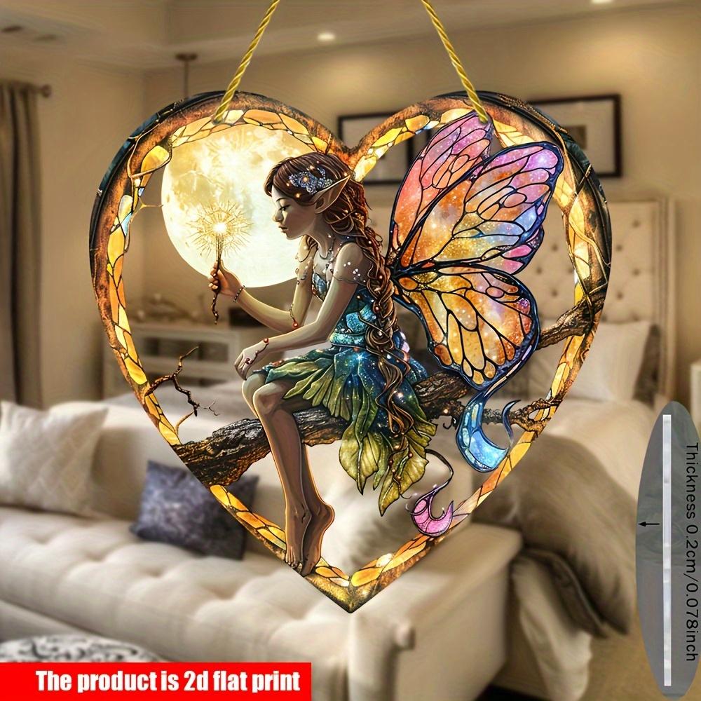 2D Flat Acrylic Night Fairy Decoration, No Need for Batteries/electricity, Unique Indoor/outdoor Decoration, Multifunctional Traditional Style, W