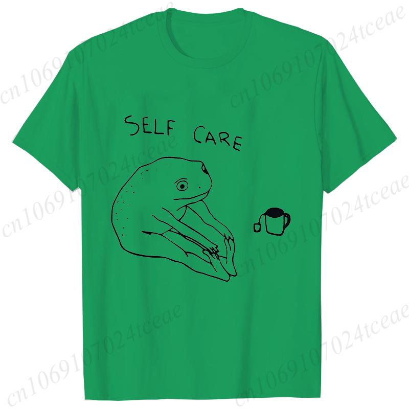 Funny Frog Self Care T-Shirt Retro T-Shirt Birthday Gift for Her Fashion Clothing Cottagecore Frog T-Shirt Positive Vibe Tees