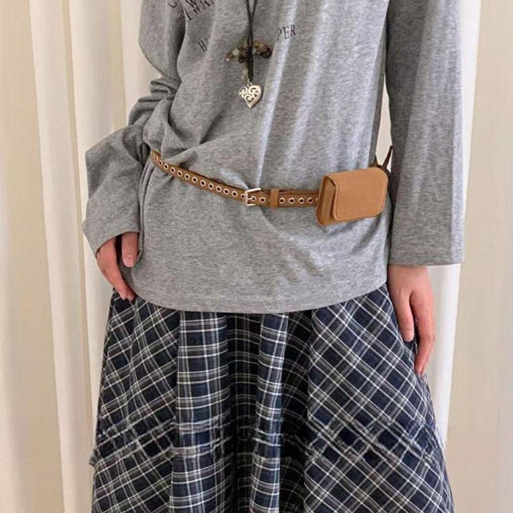 PU Belt Waist Bag Suede Waist Packs Mini Women Belt Bag  Outdoor