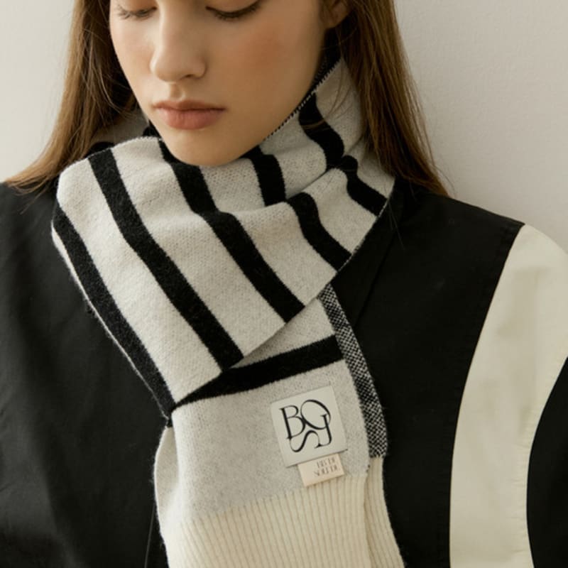 BB’DE SOLI’DE stripe muffler (2color)