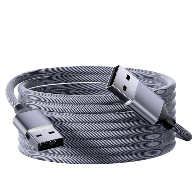 USB 2.0 Extension Cable Weaving Data Sync Wire Line Male/Female to Male Connectors Cord for Game Controller Mouse