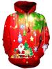 New Christmas Santa Claus Crew Neck Casual Sweater Digital Printed Animal Cat Couple Hoodie
