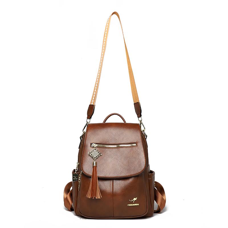 PU Backpack Women's Large Capacity Backpack Multifunctional Shoulder Bag