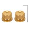 Uxcell Aluminum Potentiometer Universal Volume Tone Control Knob with Oval Groove Indicator for Gold 2-Piece Knob, 1/4" (6mm) Guitar, 4/5" (30x20mm)