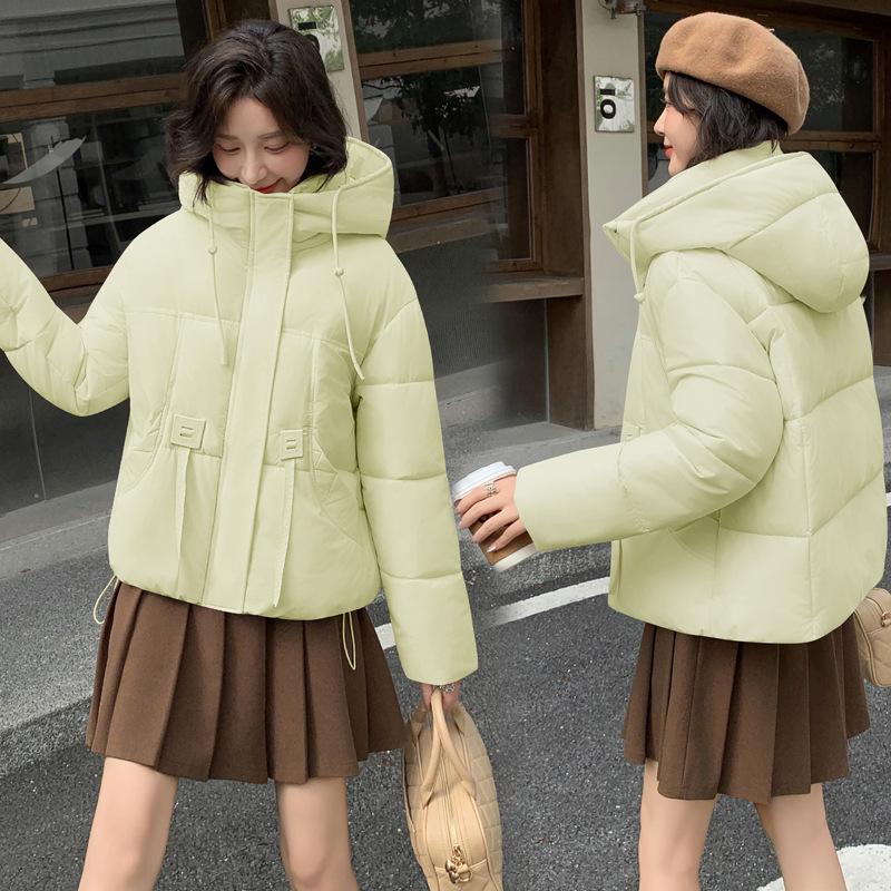 Thickened warm hooded down cotton clothes women's winter new large size fat mm short bread clothes cotton coat