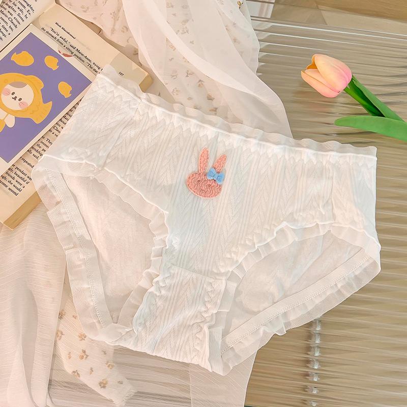 7A Antibacterial Cotton Panties for Girls - Cute, Sweet, Mid-Waist, Breathable, Japanese Style Briefs.