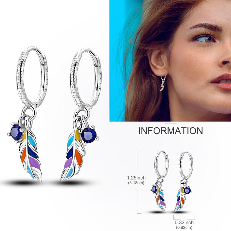 925 Silver Hoop Earring Moon Sun Earring Pendent Zircon Heart Shape Star Eardrop For Women Girl Making Jewelry