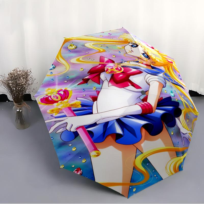 1pc Sailor Moon Umbrella, Sun Protection, And UV Shielding. It Has Eight Sturdy Ribs for Outdoor Use And Perfect As a Holiday Gift
