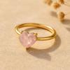 Heart Rose Quartz Gold Plated Ring for Women – Romantic Love Jewelry
