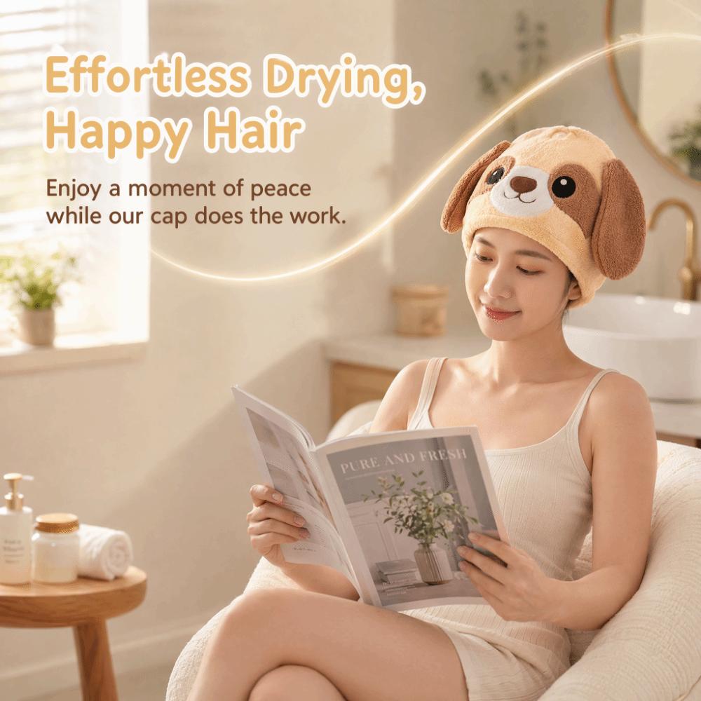 Absorbent Hair Drying Cap Cartoon Dry Hair Towel Cute Hair Towels  Hair