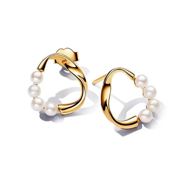 Circle Earrings Zircon Heart Earrings 100% S925 Pure Silver Women's Earrings Jewelry Suitable For Valentine's Day Gifts