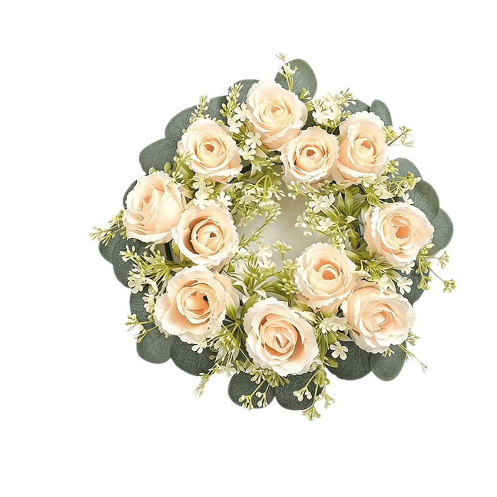 23/33cm Size Artificial Flowers Wreath Silk Material Garland Style Artificial Flowers Garland Wreath Shape Silk Fake Flower
