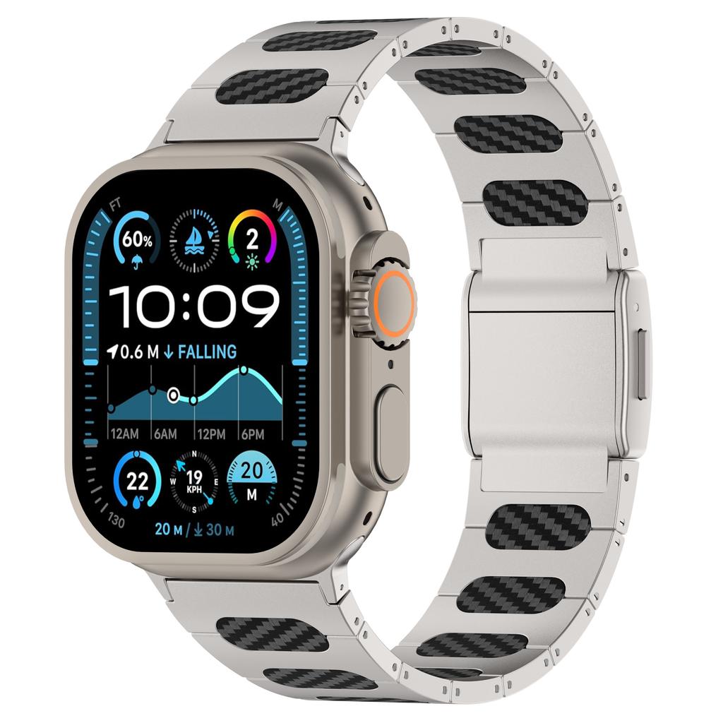Magnetyczny Pasek ze Stopu z Paskiem ze Skóry Silikonowej dla Apple Watch Seria 12 11 10 SE1 2 3 /Ultra4 3 2 1 38/41/42/46/49 mm