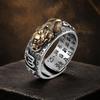 Retro Chinese Feng Shui Pixiu Ring Gold Silver Plated Adjustable For Women Men Wealth Lucky Jewelry Birthday Gift