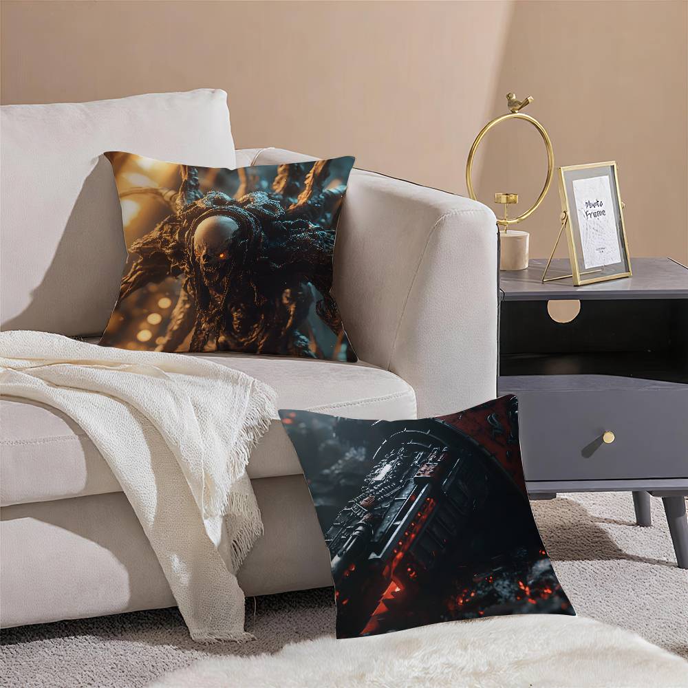Space Soldier Marines W-Warhammer 40K-MT Pillow Case Printing Pillowcase Living Room Sofa Cushion Cover Bedroom Room Decor
