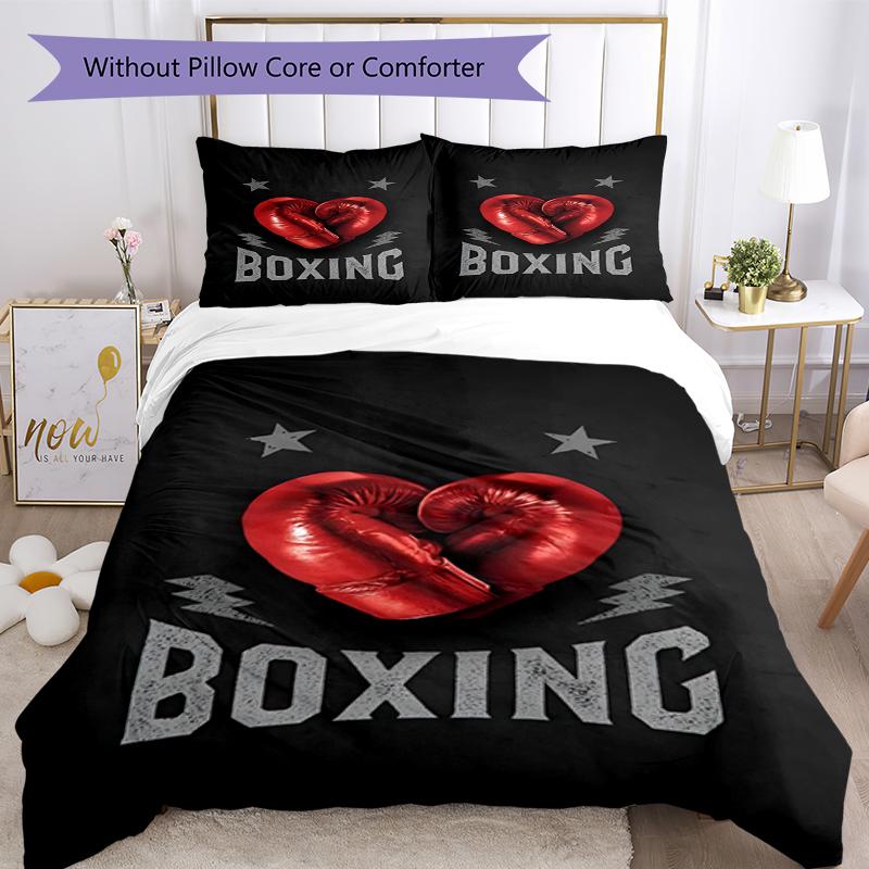 3pcs boxing Bedding Set Duvet Cover Closure Includes 1 Duvet Cover & 2 Pillowcases, Soft and Comfortable for All Seasons.