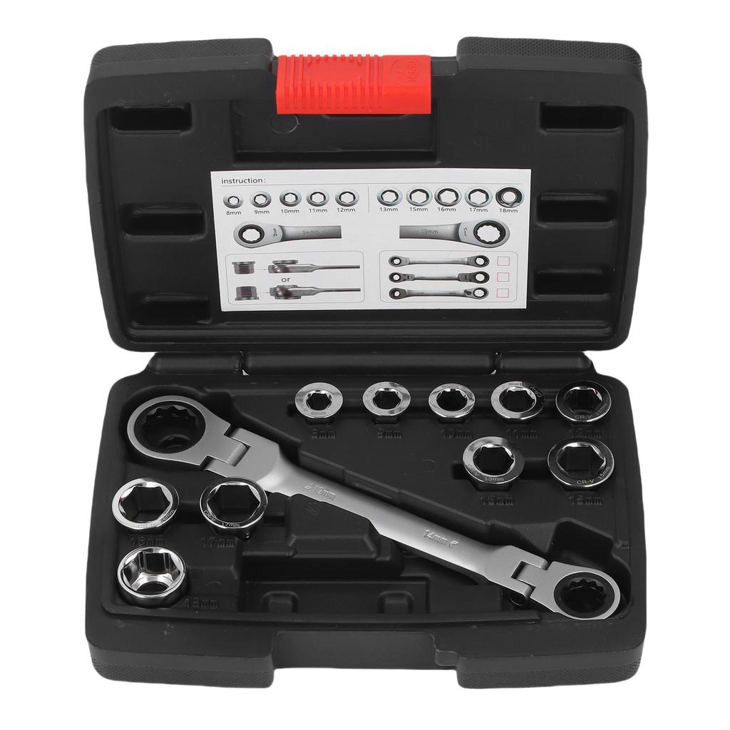 Ratcheting Wrench Socket Set Multifunctional Double Flex Head 72 Tooth Ratchet Wrench 14 19mm