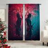 JIT 2pcs Floral Samurai Blackout Curtain   Design Rod Pocket Curtain   Polyester Window Decor for Home Decor.