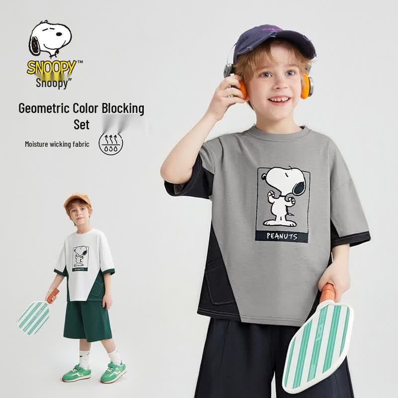SNOOPY Boys Summer Print Two-Piece Set 110