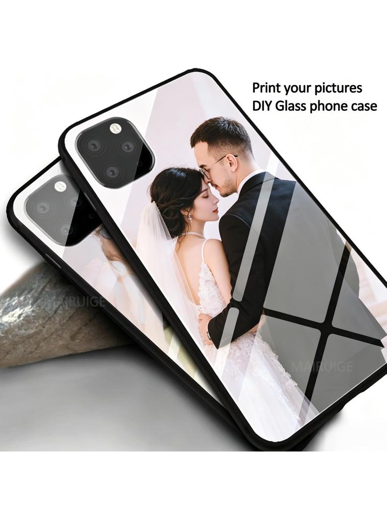 DIY Customize Your Phone Case Phone Case Glass Phone Case in Black for IPhone 17/17Air/17Pro/17ProMax/16/15/14/13/12 Plus Custom