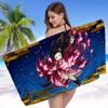Nezuko Kamado Cartoon Microfiber Blanket Quick Drying Beach Towels Oversized Printing Super Absorbent Pool Towel Blanket
