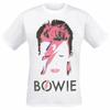 Retro Koszulka z Davidem Bowiem Aladdin Sane Piorun Klasyczny Nadruk Graficzny Kreatywna Inspiracja Prezentująca Fanów Sztuki Rockowej