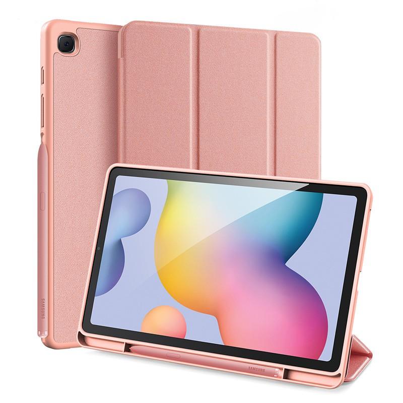 Galaxy Tab S6 Lite Case 3-Fold Flip Cover With Stand Sleep Wake Function Shockproof Full Protection PU Leather