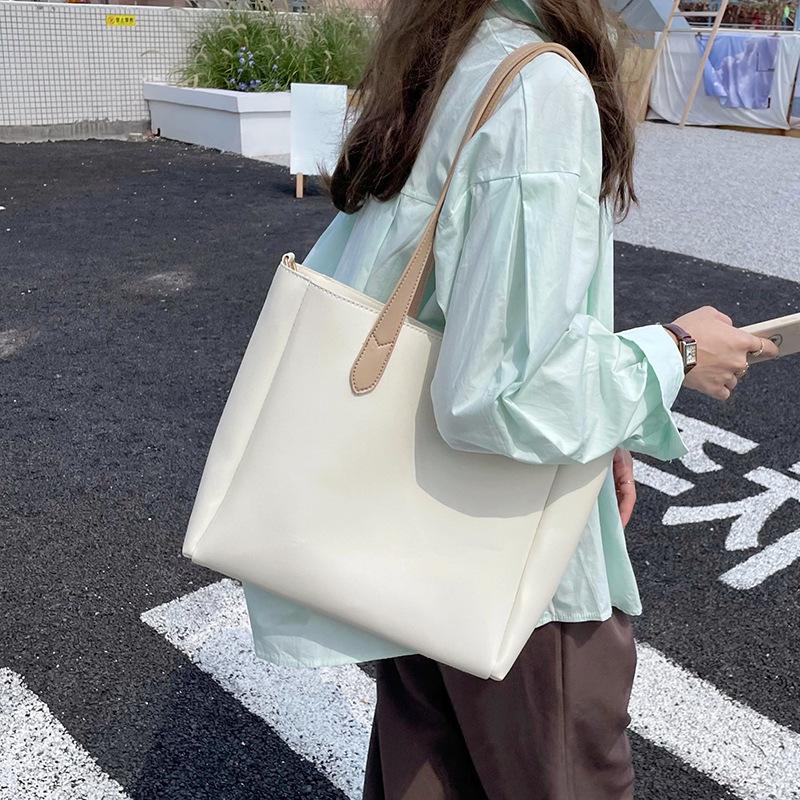 Popular new trendy commuter big bag simple large capacity messenger bag women's versatile shoulder tote bag