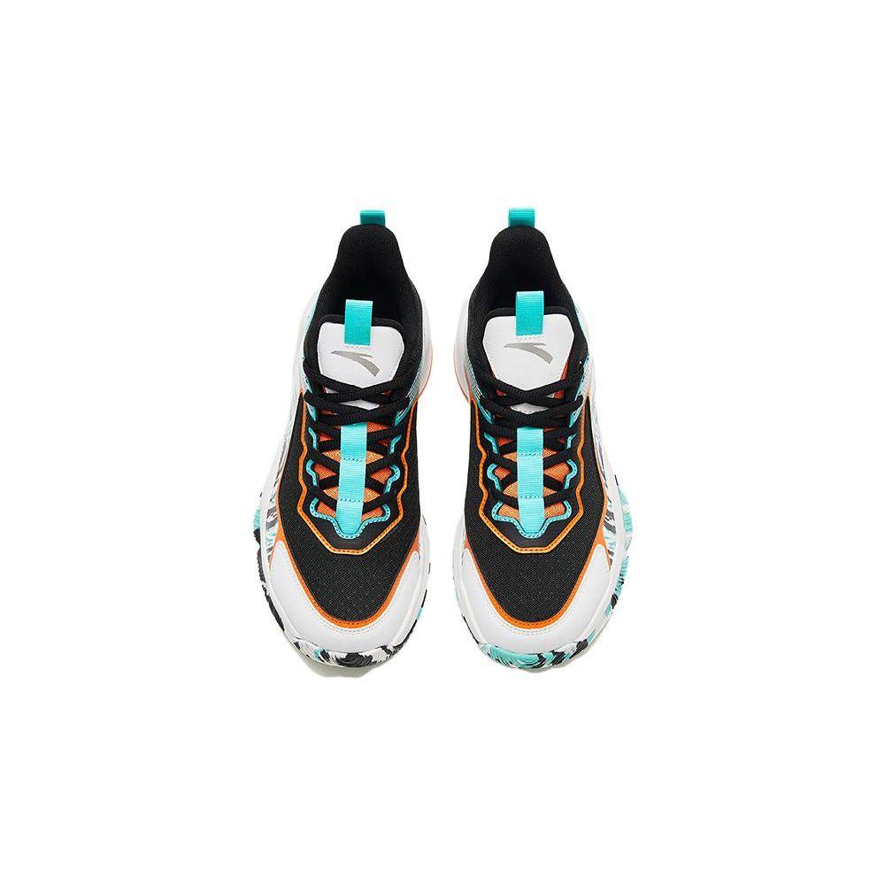 Anta Comfortable Versatile Non-Slip Durable High-Top Kids Basketball Shoes Kids sneaker Black White Green A312331142-1