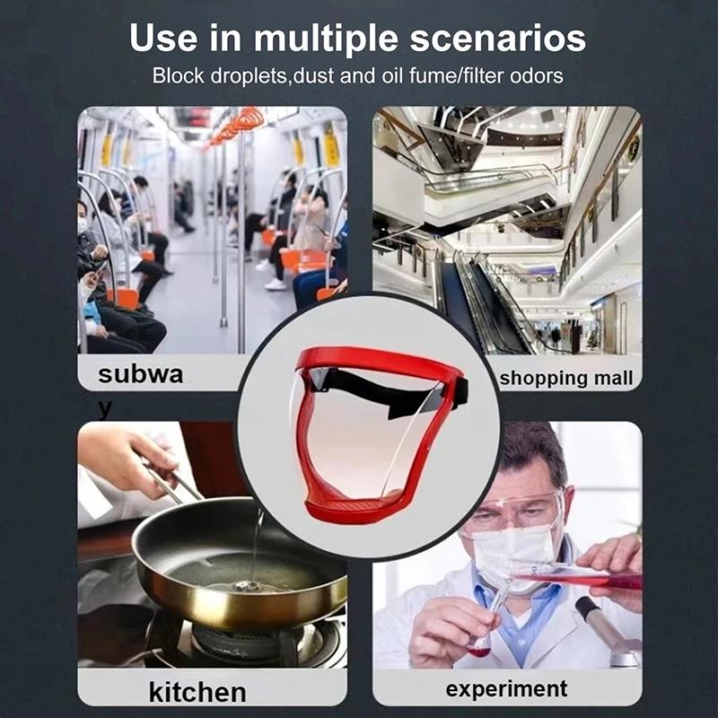 Transparentes Vollgesichtsschild mit Filtern Öl-Spritzschutzmaske Spritzschutz-Gesichtsschild Schutz Gesichtsabdeckung Sicherheitsmaske
