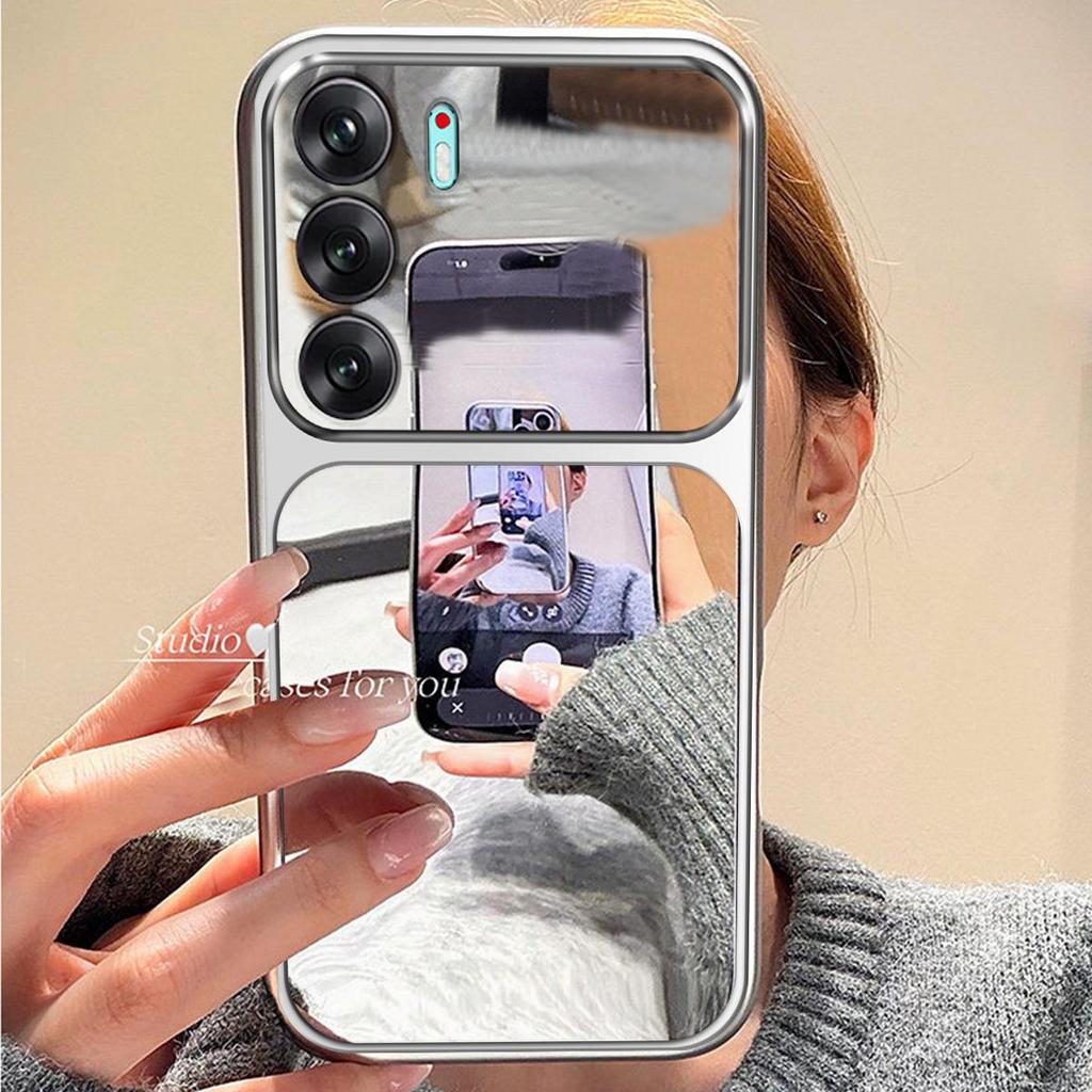 Case for TECNO CAMON 40,Pro 5G Trending Big Window Cover Mirror Phone Casing