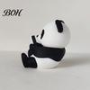 Small Animal Figurines 3D Printed Panda Ornaments, Cute & Pillow Desktop Figurine, Stress Relief Sculpture Compact Shelf Decorations for Home