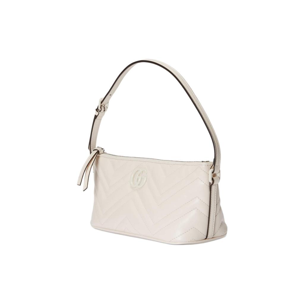 Gucci GG Marmont Quilted Leather Hobo Shoulder Bag White for Daily Party Shopping 739166-DAAAH-9022