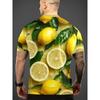 Men's 3D Printed Round Neck Casual T-shirt for Summer Wear Lightweight Breathable Trendy Vibrant Fresh Produce Element Pattern Printed T-shirt
