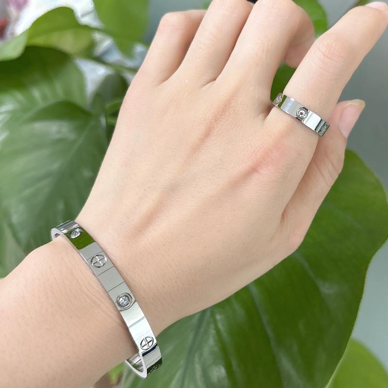 Luxusmarke Schmuck Mode Edelstahl Kreuz Anhänger Luxusschmuck LOVE Armreif SCHRAUBen Armbänder Partnergeschenk