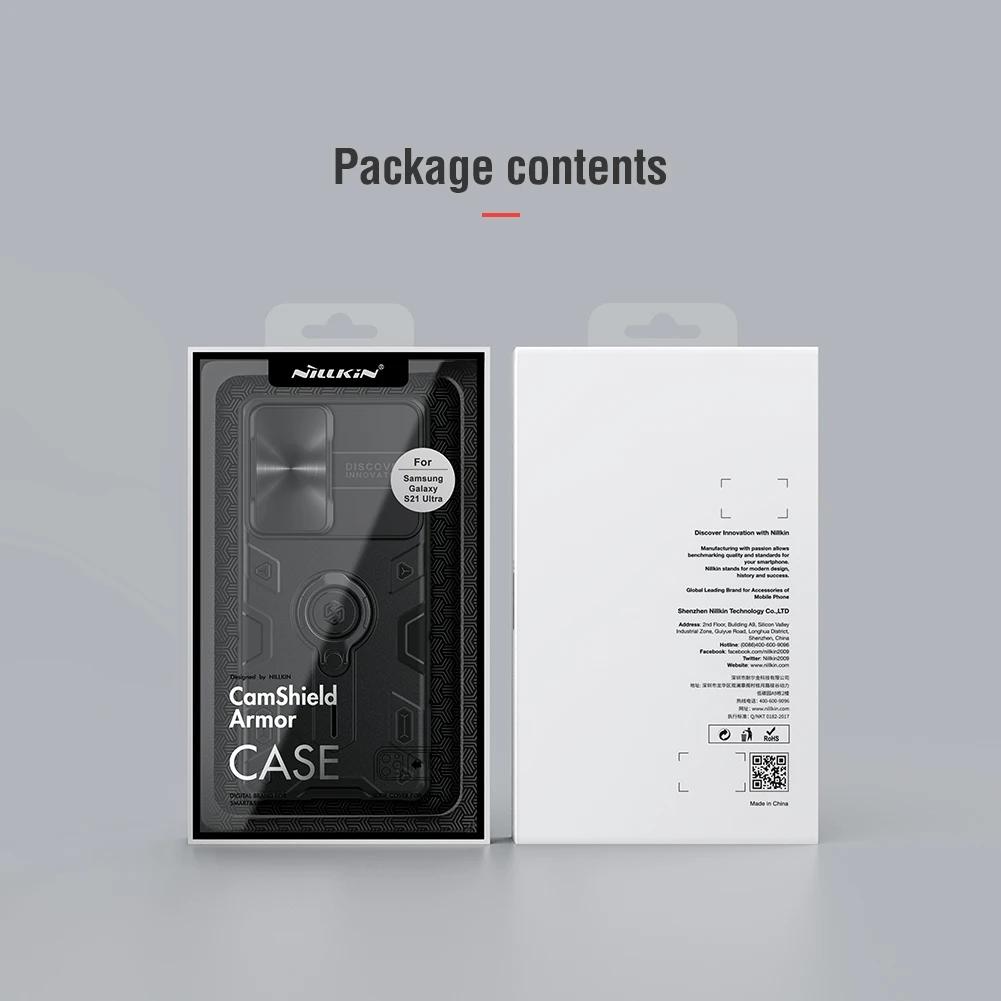 NILLKIN Slide Cover Case For Samsung Galaxy S21 Ultra Ring Stand Case for Galaxy S21 5G 2025 Designer Case Shockproof for S21+