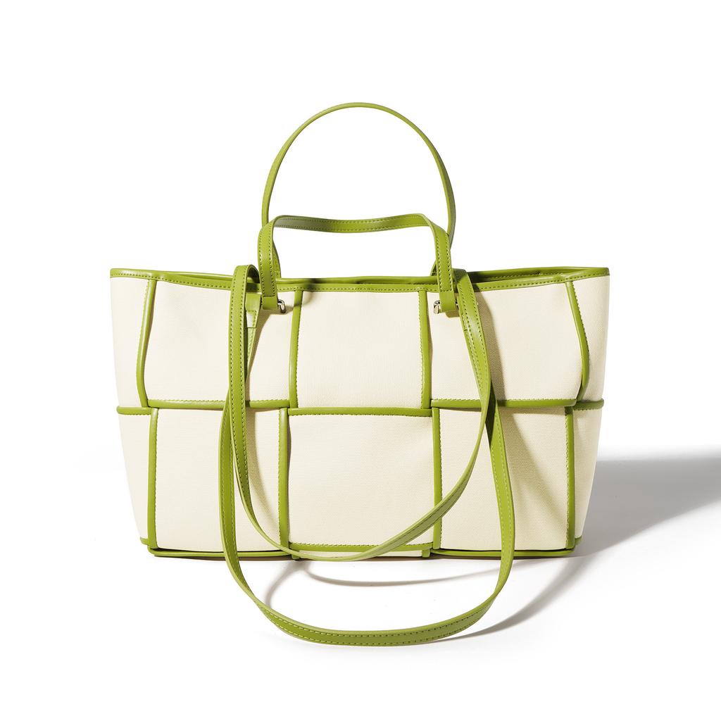 Einfache gewebte Tasche Große Kapazität Pendler-Tragetasche Rindsleder Schulterhandtasche