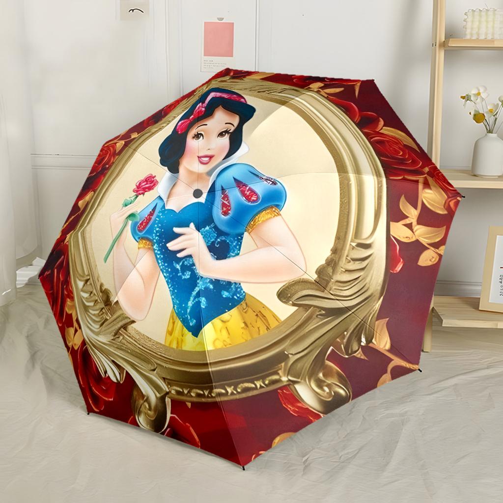 Snow White Royal Garden Automatic Umbrella Compact & Durable 8-Rib Design Compact Design Travel Essential Outdoor Accessory