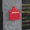 Wall Mounted Mailbox Red 40.5 x 16 x 45 cm Cast Aluminum